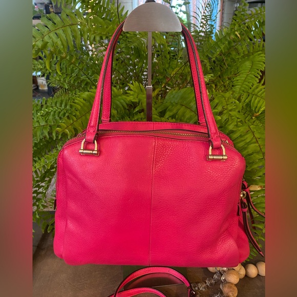 Coach Fuchsia Madison Georgie  Leather Satchel Shoulder Bag - Picture 2 of 16